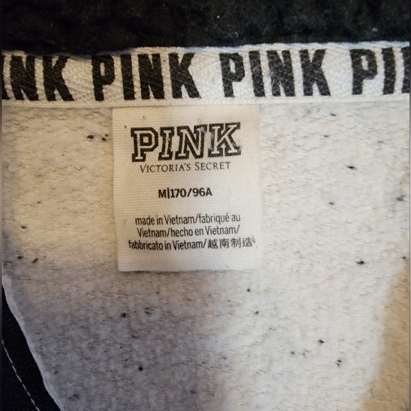 VS Pink Sherpa Dog Bling Quarter Zip EUC Medium - Picture 7 of 7